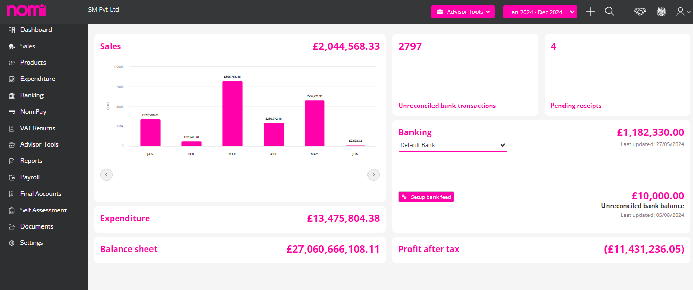 AccountUI dashboard
